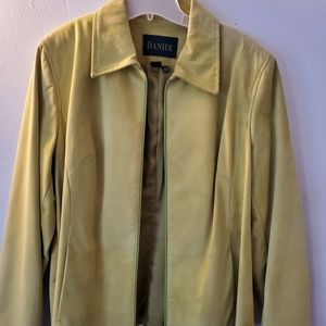 danier lime green  Leather  jacket
